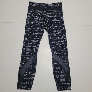 Lululemon Leggings Black White Mesh